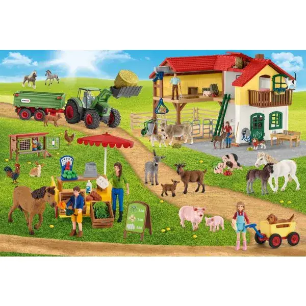 Schmidt Spiele Schleich ®: Farm World - Bauernhof und Hofladen, 100 Teile Kinderpuzzle mit Add-on (Original Figur) Neueste Stile