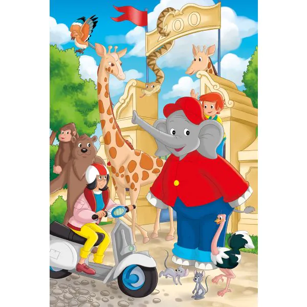 Schmidt Spiele Benjamin Blümchen: Im Zoo, 3x24-teiliges Kinderpuzzle Letzter Tag