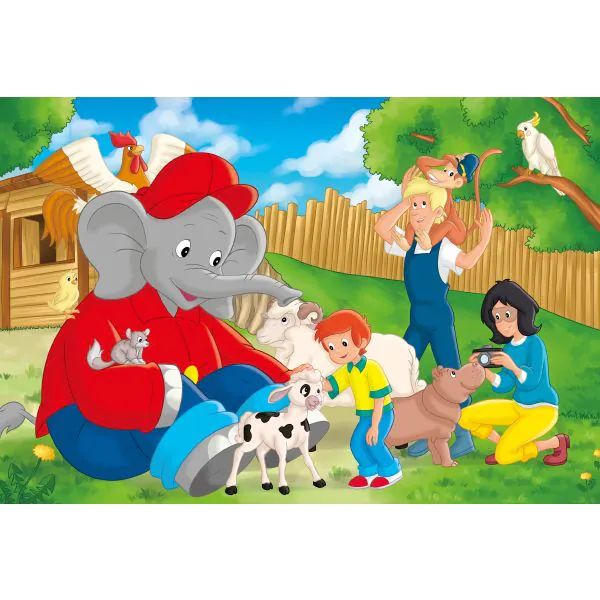 Schmidt Spiele Benjamin Blümchen: Im Zoo, 3x24-teiliges Kinderpuzzle Letzter Tag