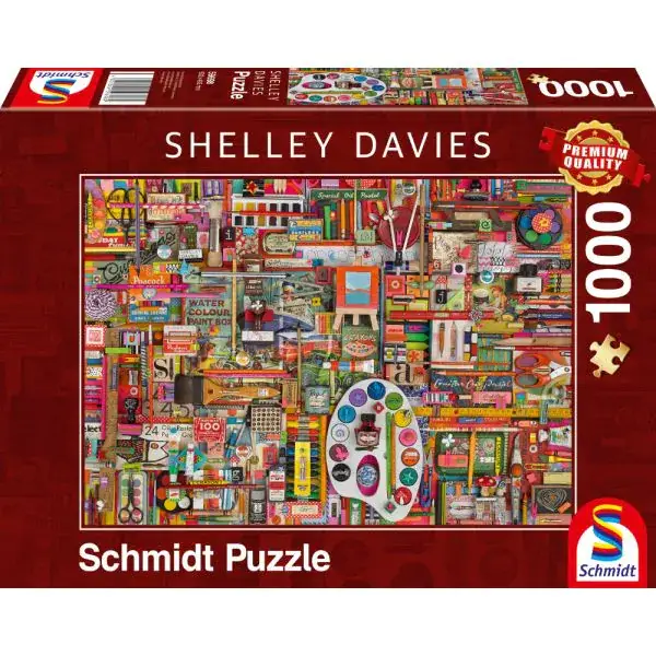 Schmidt Spiele Shelley Davies: Vintage Künstlermaterialien, 1.000 Teile Puzzle zollfrei