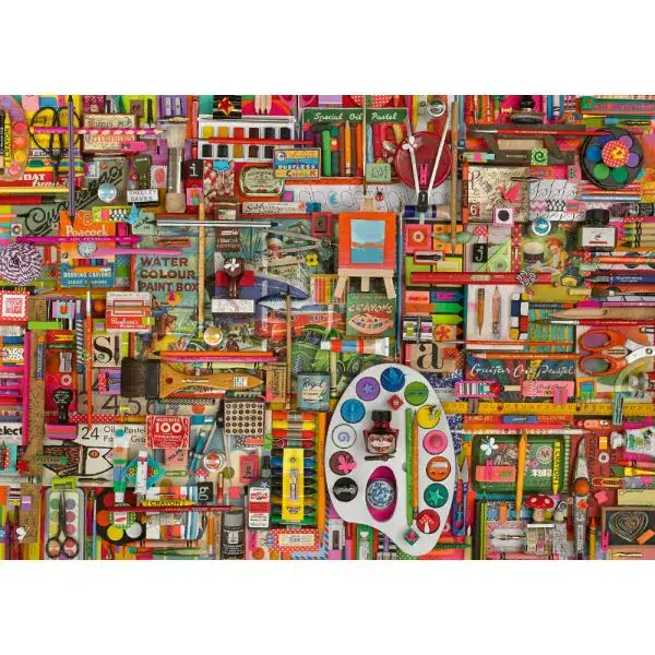 Schmidt Spiele Shelley Davies: Vintage Künstlermaterialien, 1.000 Teile Puzzle zollfrei