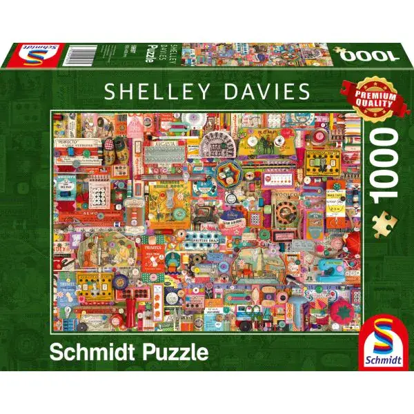 Schmidt Spiele Shelley Davies: Vintage Handarbeitszeug, 1.000 Teile Puzzle 50% Rabatt für begrenzte Zeit