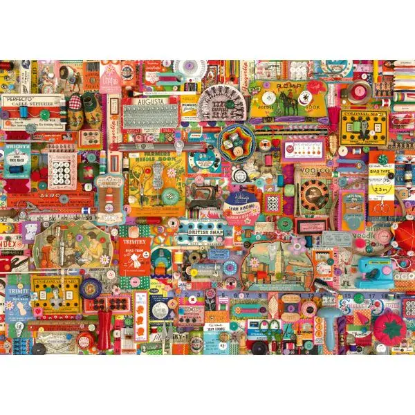 Schmidt Spiele Shelley Davies: Vintage Handarbeitszeug, 1.000 Teile Puzzle 50% Rabatt für begrenzte Zeit
