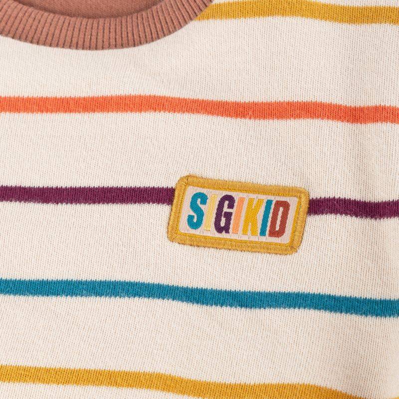 Sigikid Baby Wendeshirt Bär, bunt gestreift oder braun Begrenztes Angebot