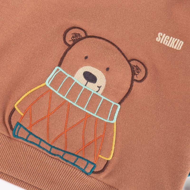 Sigikid Baby Wendeshirt Bär, bunt gestreift oder braun Begrenztes Angebot