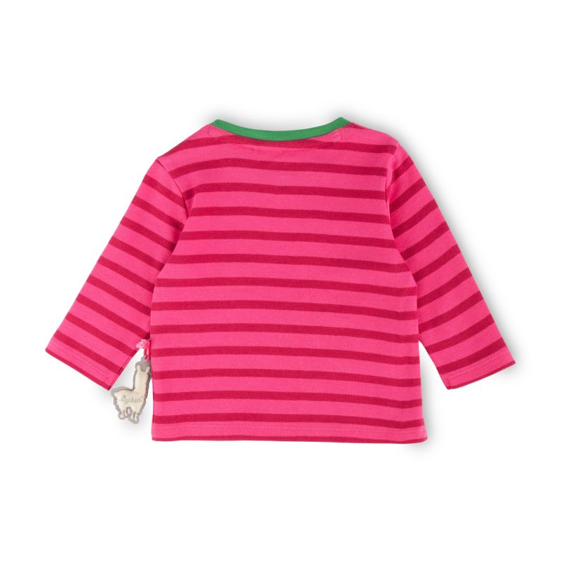 Sigikid Baby Langarmshirt Crazy Lama, pink gestreift, Baby Weihnachtsangebot