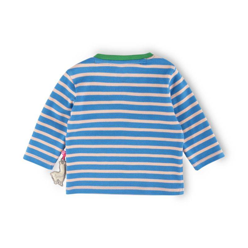 Sigikid Baby Langarmshirt Crazy Lama, blau gestreift Vatertagsangebot