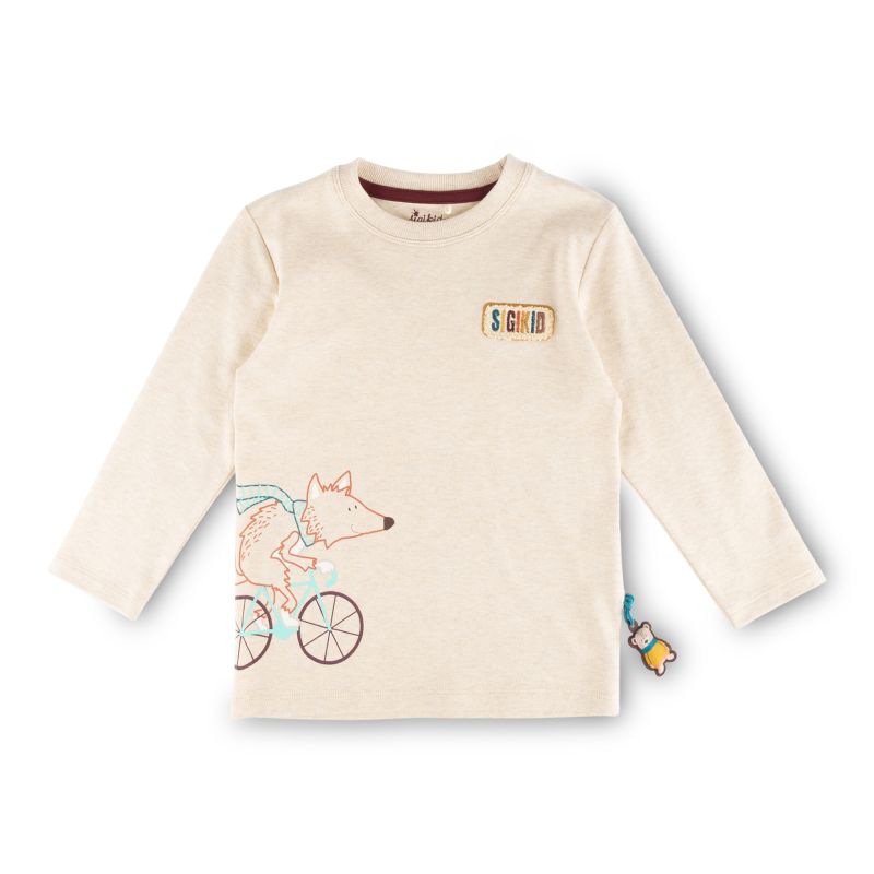 Sigikid Kinder Langarmshirt Fuchs, beige meliert Online Outlet