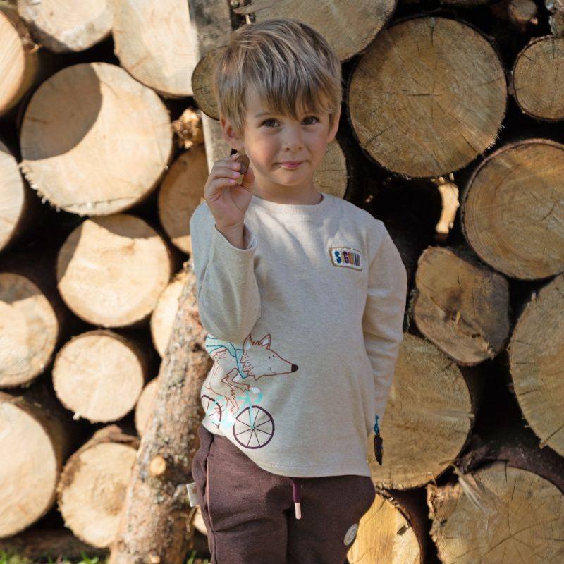 Sigikid Kinder Langarmshirt Fuchs, beige meliert Online Outlet