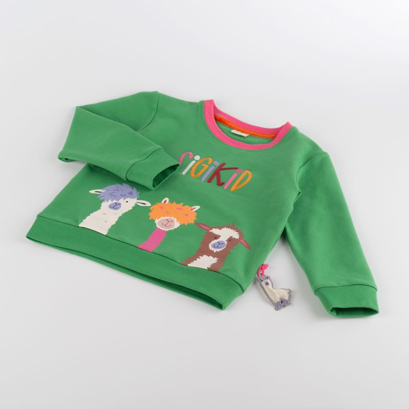 Sigikid Kinder Sweatshirt Crazy Lama, grün Sonderangebote