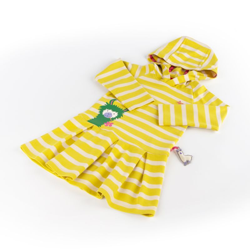 Sigikid Kinder Kapuzenkleid Crazy Lama, gelb gestreift Tiefpreis