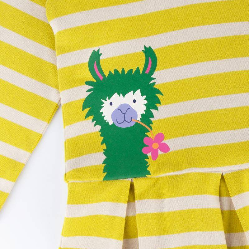 Sigikid Kinder Kapuzenkleid Crazy Lama, gelb gestreift Tiefpreis