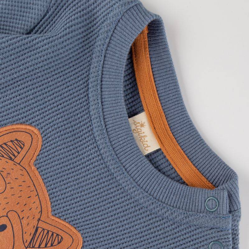 Sigikid Baby Langarmshirt mit Waschbären Motiv, blau Sonderangebot