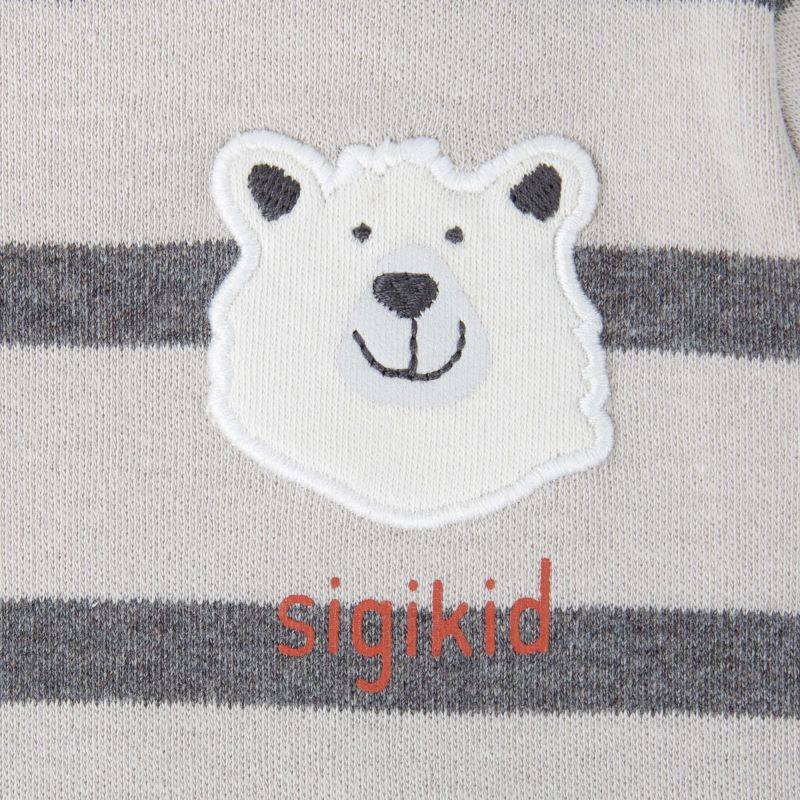 Sigikid Baby Langarmshirt Eisbär, grau geringelt Preisnachlass