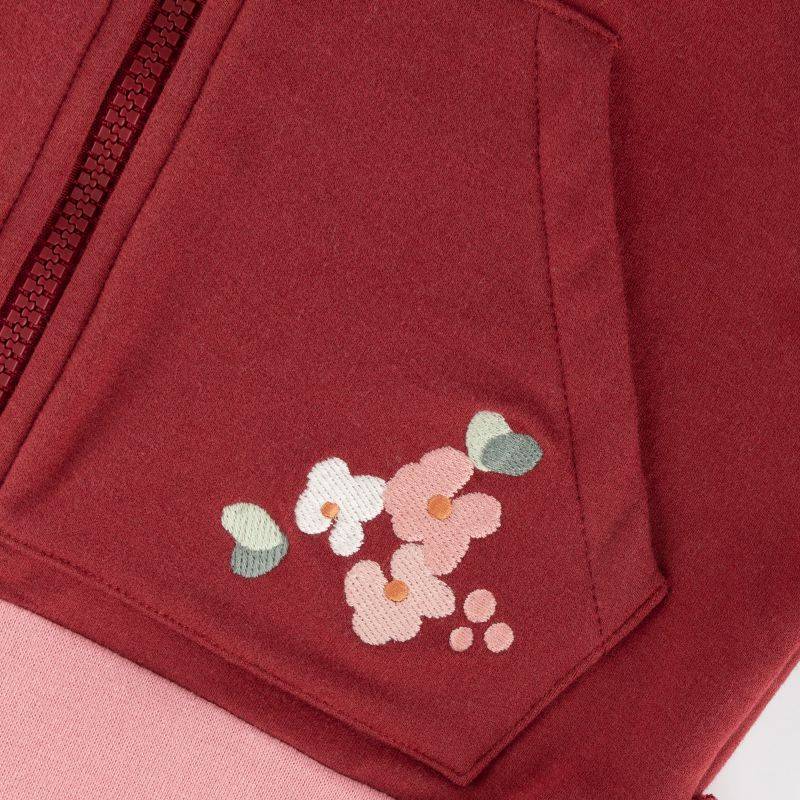 Sigikid Kinder Sweatjacke mit Kapuze und Stickmotiv Blumen, dunkelrot Muttertagsangebot
