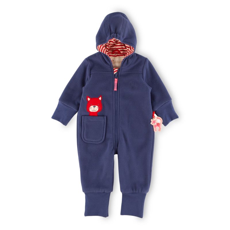 Sigikid Baby Fleece Overall Katze, dunkelblau Exklusive Angebote