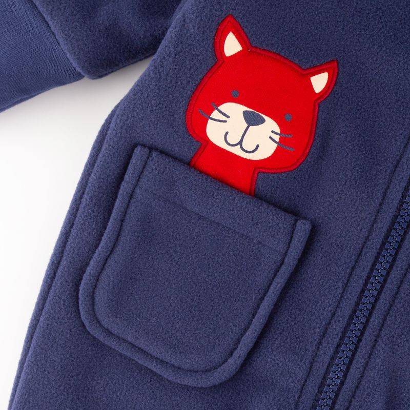 Sigikid Baby Fleece Overall Katze, dunkelblau Exklusive Angebote