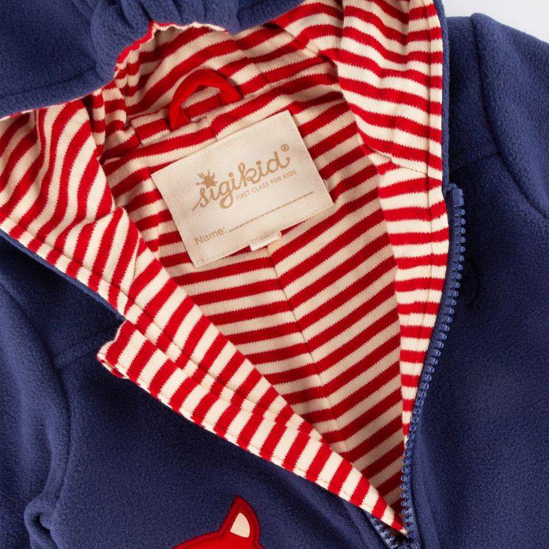 Sigikid Baby Fleece Overall Katze, dunkelblau Exklusive Angebote