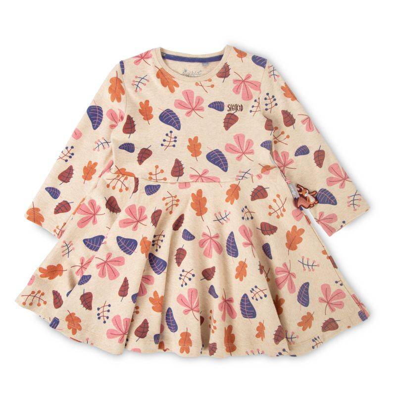 Sigikid Kinder Kleid, beige mit buntem Blätterprint Neueste Stile