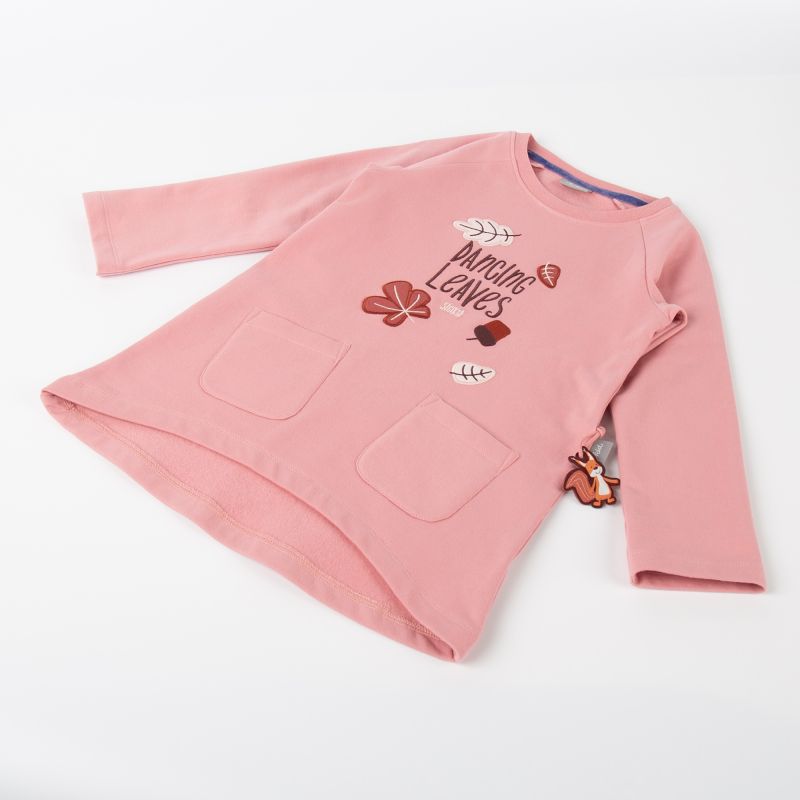 Sigikid Kinder Sweatkleid Dancing Leaves in Rosa Bis zu 60% Rabatt