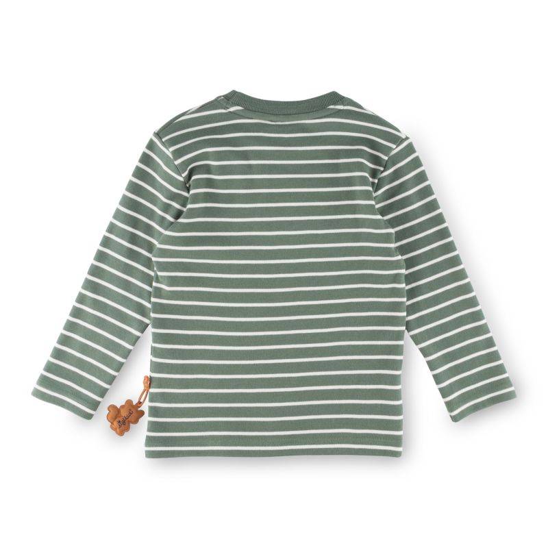 Sigikid Kinder Langarm Ringelshirt, grün-weiß 50% Rabatt mit kostenlosem Versand