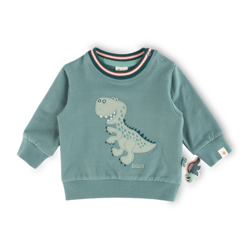 Sigikid Baby Sweatshirt mit Dino Motiv, grün Clearance-Verkauf