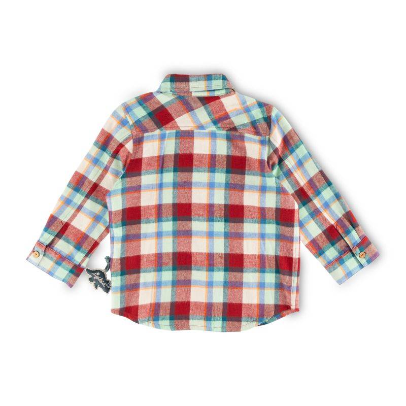 Sigikid Kinder Langarm Karo-Flanellhemd, rot-blau Speichern exportieren