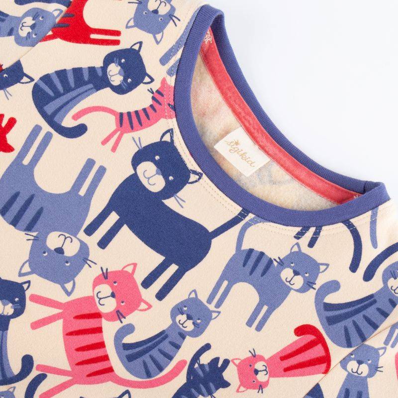 Sigikid Kinder Sweatkleid mit buntem Katzenprint Rabatte dieses Monats
