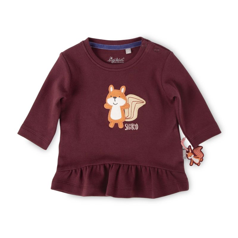 Sigikid Baby Longshirt mit Eichhörnchen Motiv, dunkelrot