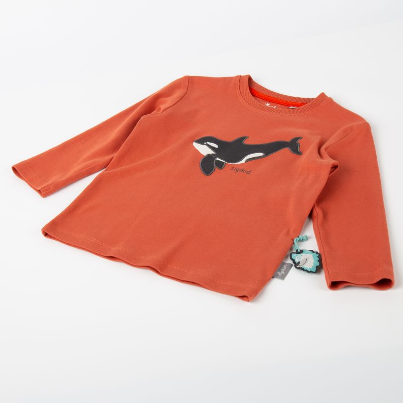Sigikid Kinder Langarmshirt mit Wal Motiv, orange Online
