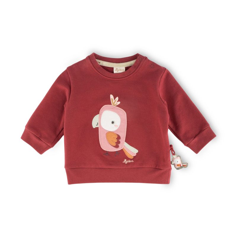 Sigikid Baby Sweatshirt Kakadu, dunkelrot im Angebot