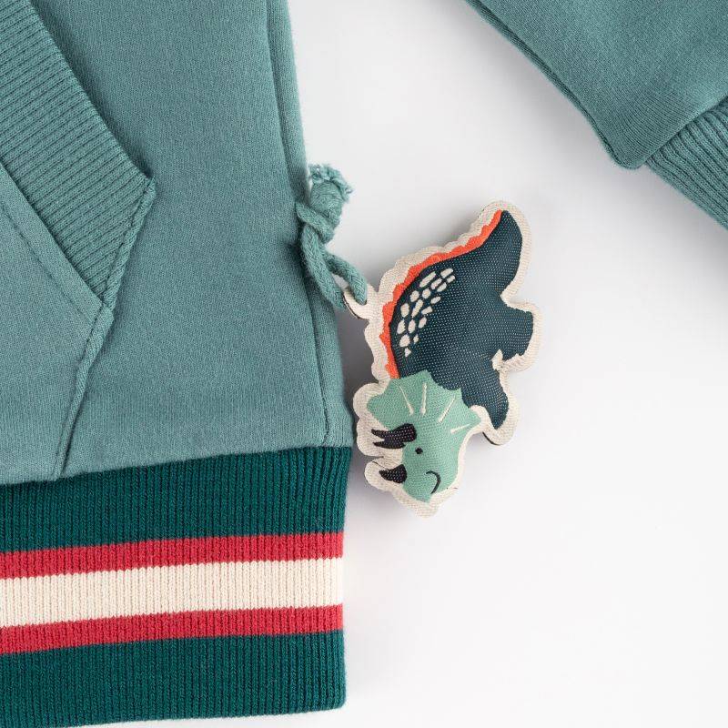 Sigikid Kinder Sweatjacke mit Dino Motiv, grün Rabatt