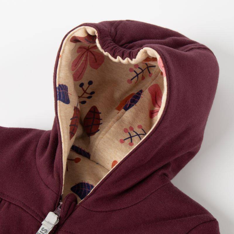 Sigikid Baby Wendejacke dunkelrot/bunter Herbstprint Großer Ausverkauf