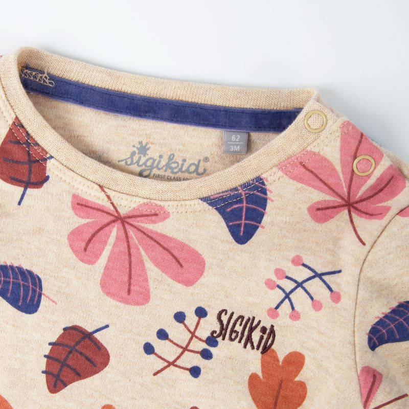 Sigikid Baby Langarmshirt beige mit Herbstprint Neueste Mode