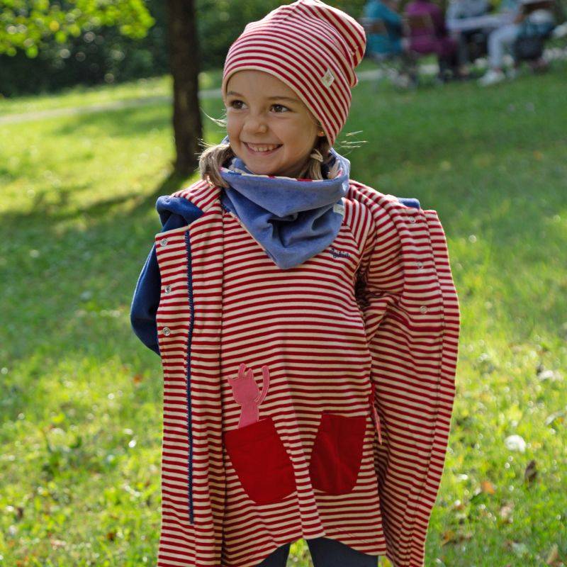 Sigikid Kinder Ringelkleid mit Katzen Motiv, rot-weiß Online Outlet