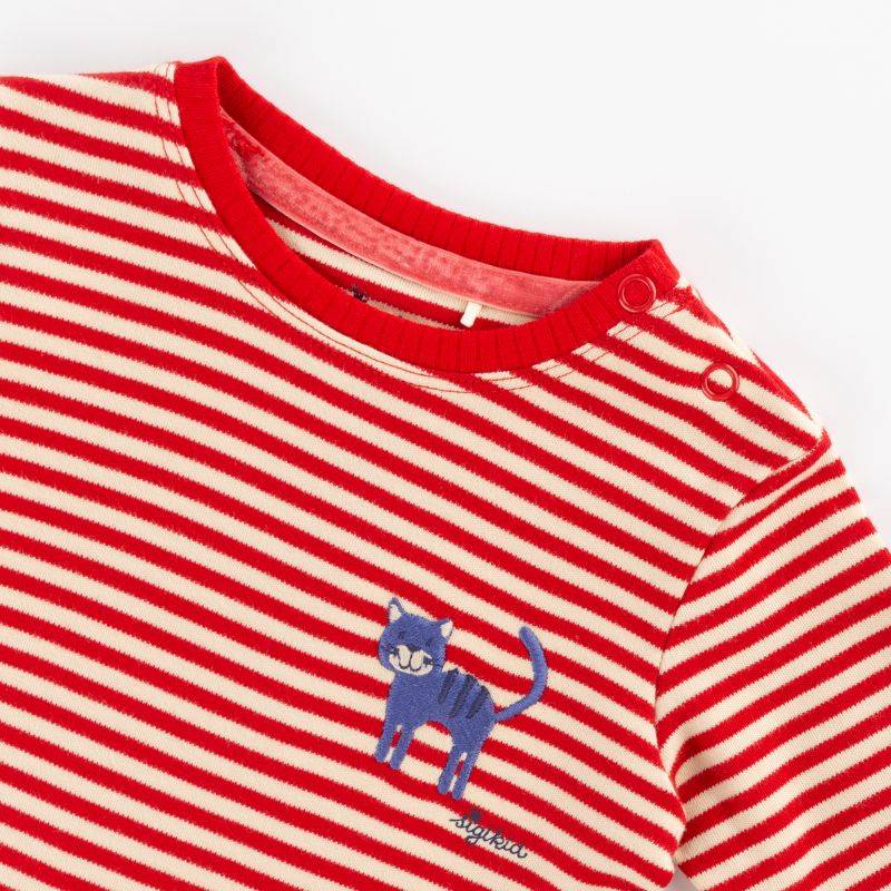 Sigikid Baby Ringelkleid mit Katzen Motiv, rot-weiß Bestseller