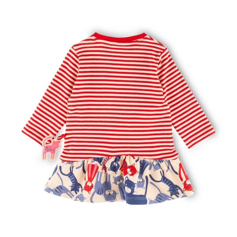 Sigikid Baby Ringelkleid mit Katzen Motiv, rot-weiß Bestseller