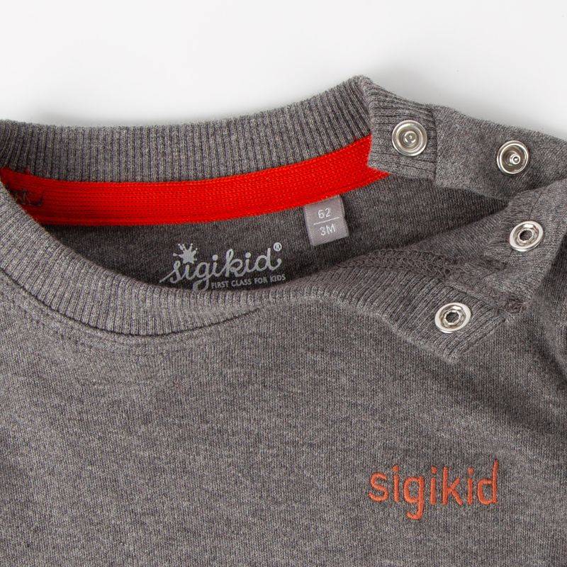 Sigikid Baby Langarmshirt mit Eisbär Motiv, graumeliert Kauf eins, bekomm eins gratis