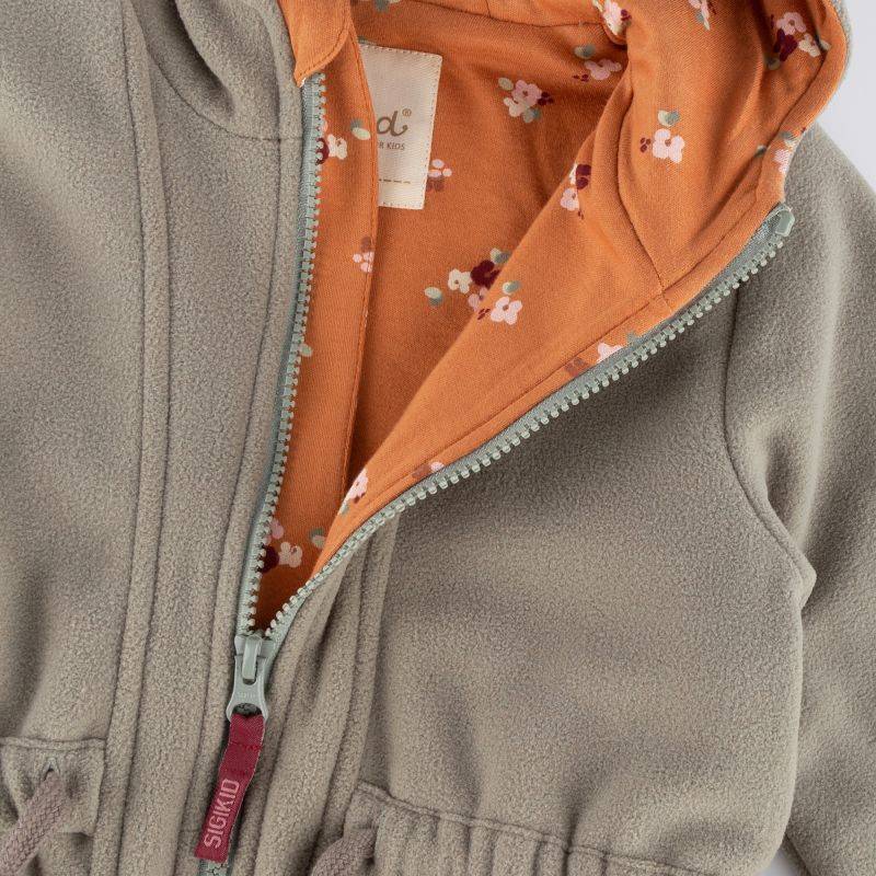 Sigikid Kinder Fleecejacke mit Kapuze und Stickmotiv Blumen Tägliche Deals