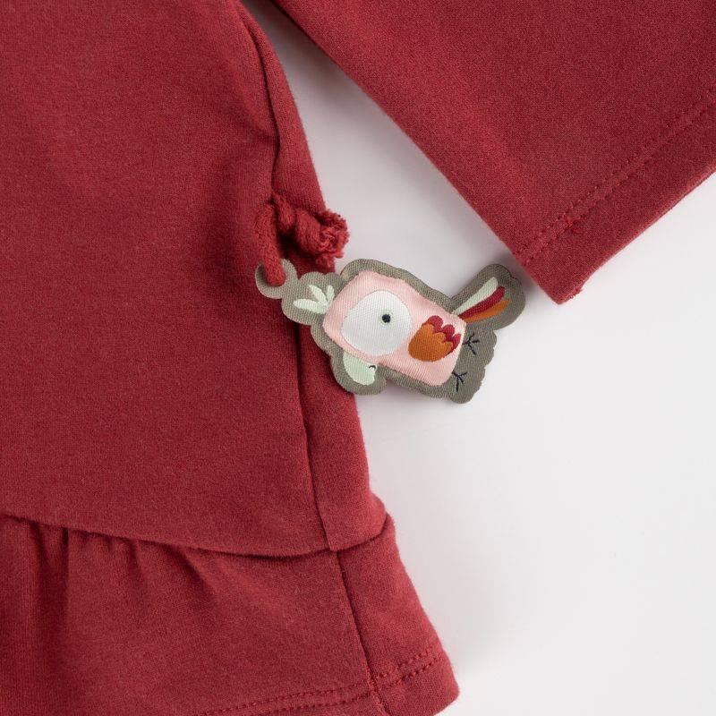 Sigikid Baby Sweat Longshirt mit Stickmotiv Blumen, dunkelrot Riesige Ersparnisse