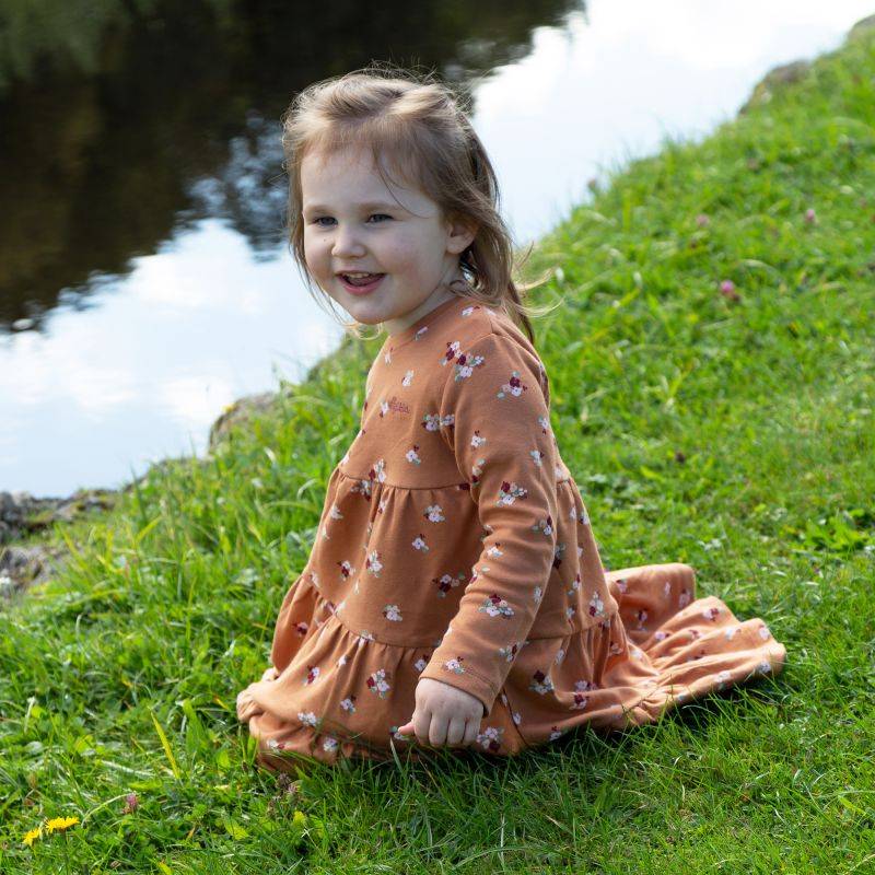 Sigikid Kinder Langarm Stufenkleid mit Blümchen Print Letzte 2 Tage