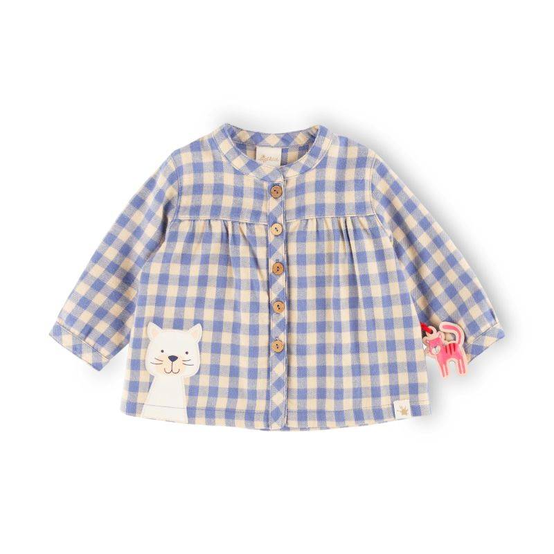 Sigikid Baby Karo-Flanellbluse mit Katzen Motiv, blau-weiß Bis zu 55% Rabatt