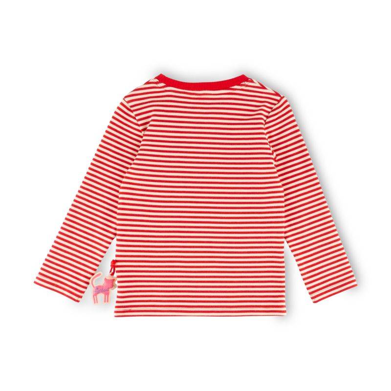 Sigikid Kinder Langarmshirt Katze, rot-weiß geringelt Nur noch ein Tag übrig