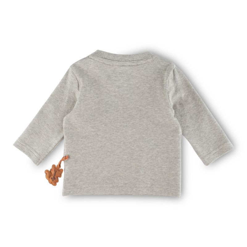 Sigikid Baby Langarmshirt mit Waschbären Motiv, grau Begrenzt auf 3 Tage