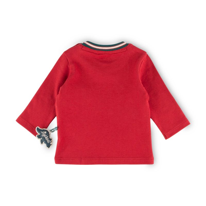 Sigikid Baby Langarmshirt Dino, dunkelrot zollfrei