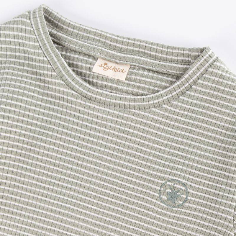 Sigikid Kinder Langarmshirt, grün-weiß geringelt im Angebot