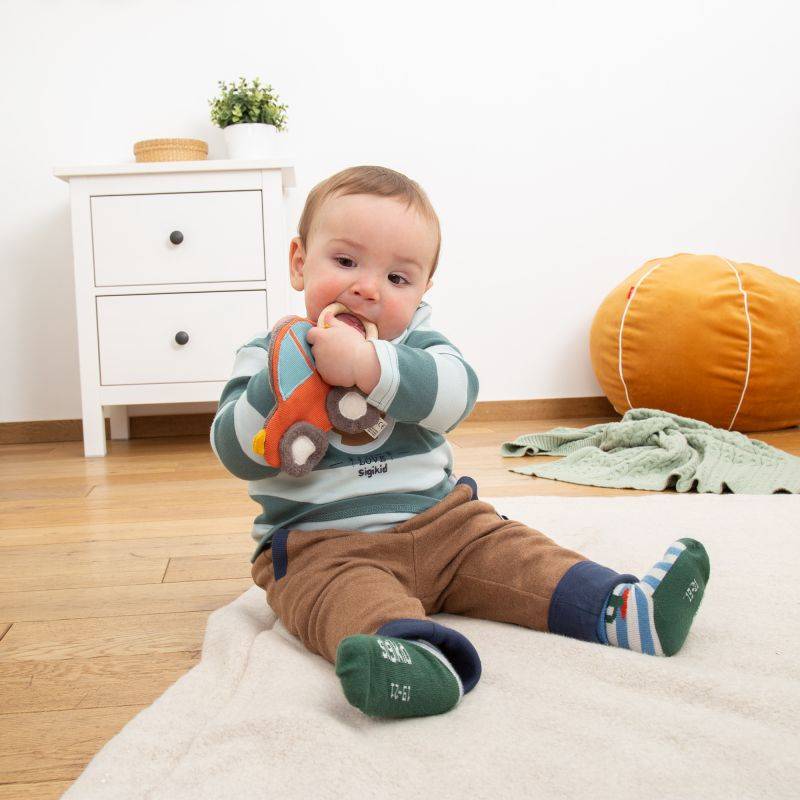 Sigikid Baby Knistergreifling Auto, Green Collection Begrenzte Freigabe