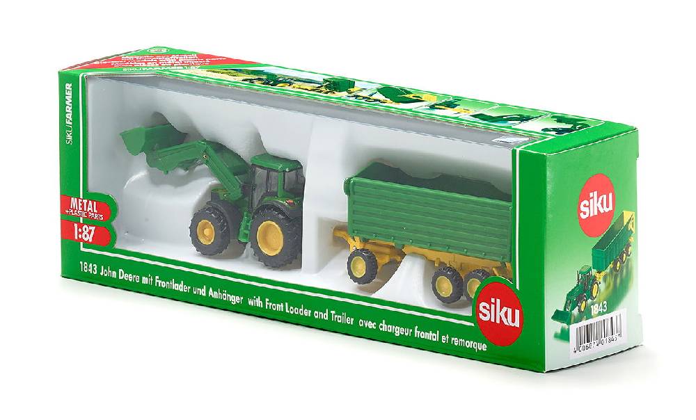Siku John Deere mit Frontlader und Anhänger 10184300002 Wochenangebot