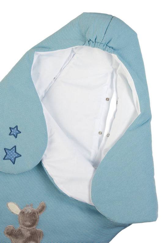 Sterntaler Einschlagdecke wattiert Esel Emmi aus Jersey, Blau Bis zu 65% Rabatt