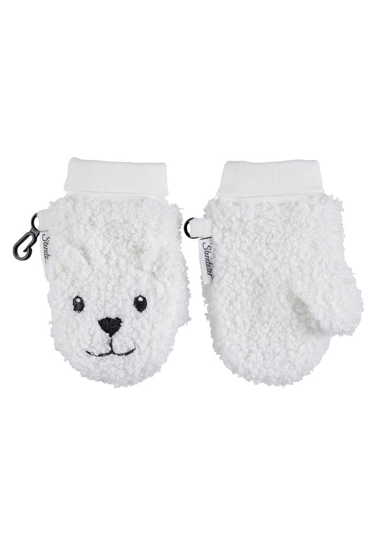Sterntaler Fäustling aus Teddyflausch mit Tiergesicht Eisbär Weihnachtsangebot